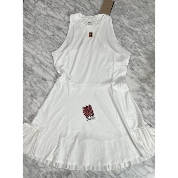 Nike Dri-Fit Slam Dress Large Tennis Wimbledon Women's Large NEW FZ6746-100 - Picture 1 of 10